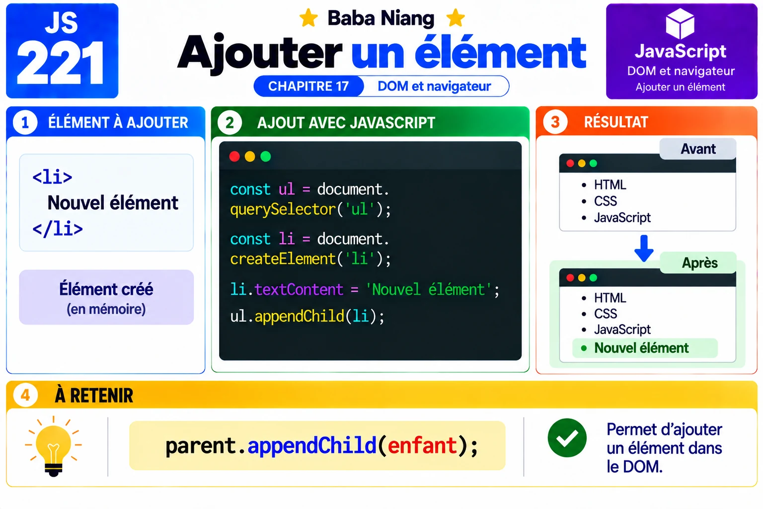 Fiche 221 — Ajouter un element