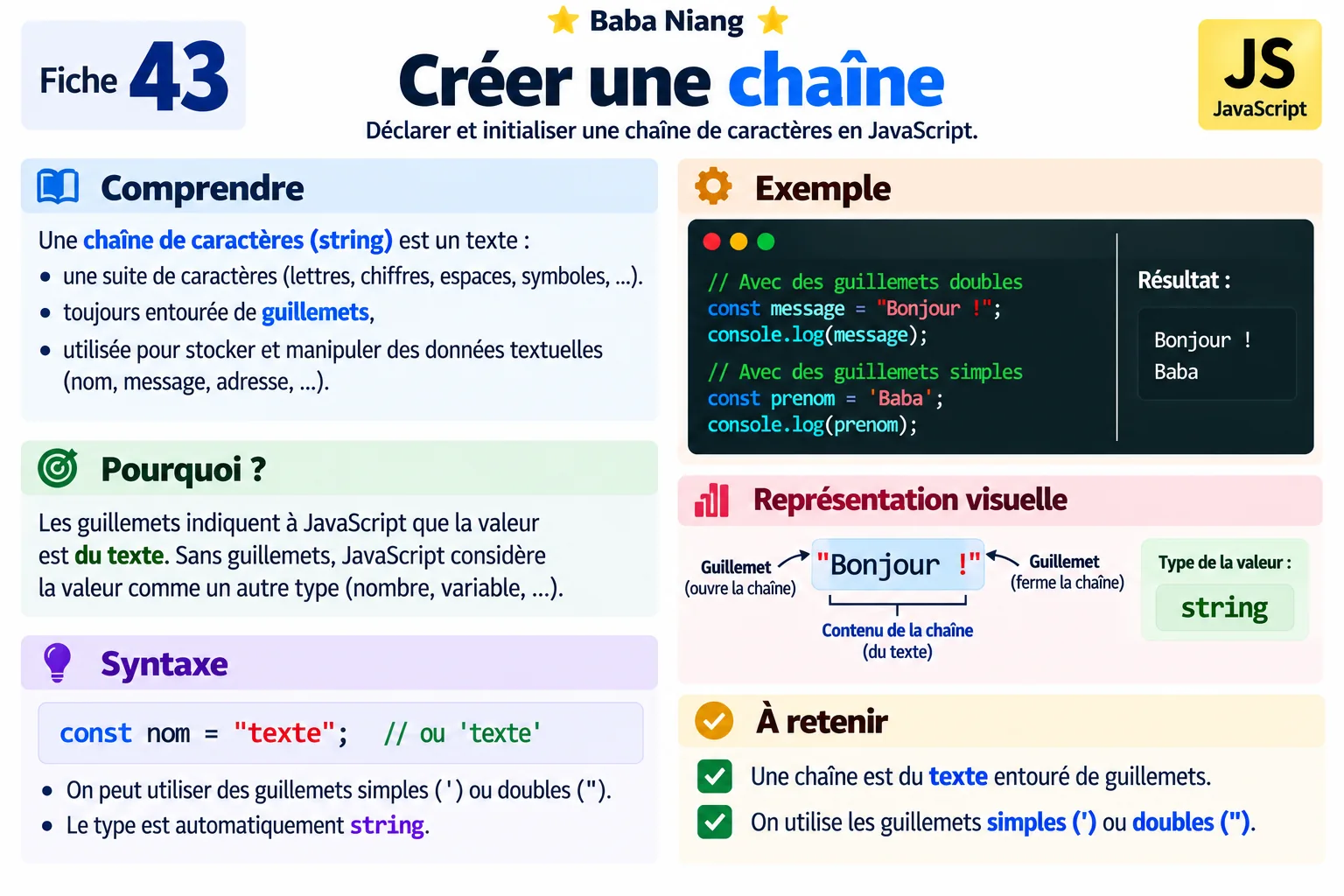 Fiche 43 — Créer une chaîne