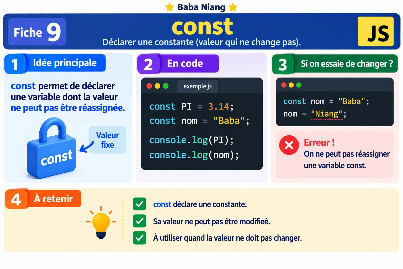 Fiche 9 — const